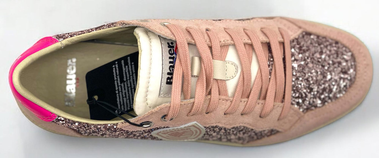 Sneaker Blauer OLYMPIA scarpe donna glitter rosa