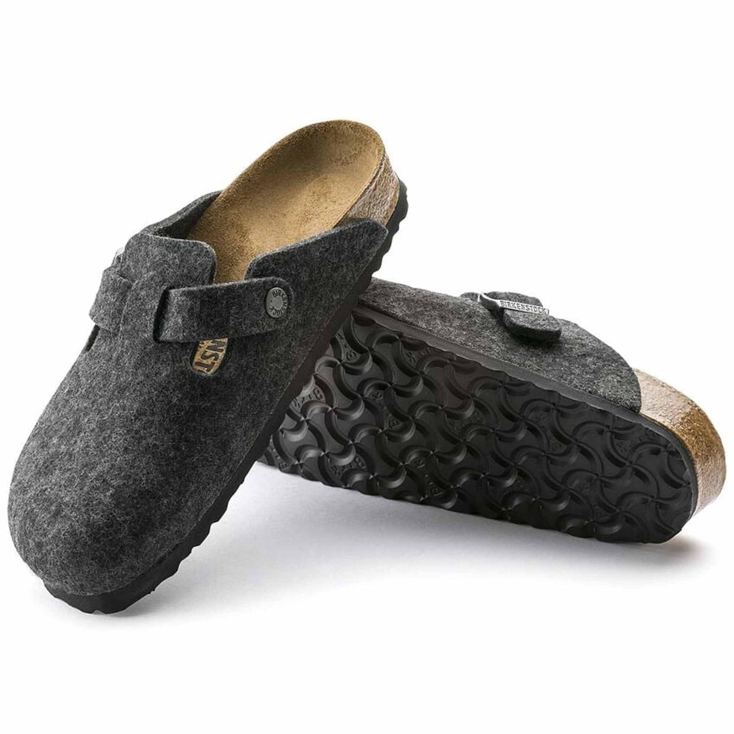 Sabot Birkenstock Boston grigio 160373 Feltro Lana 