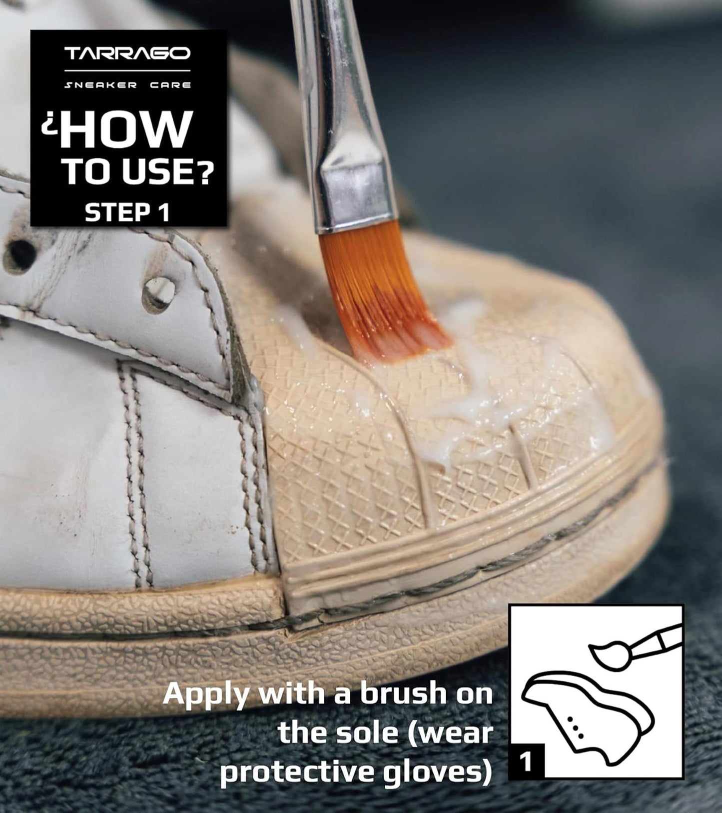 Detergente Tarrago "Sole Restorer" per sbiancare la gomma delle scarpe