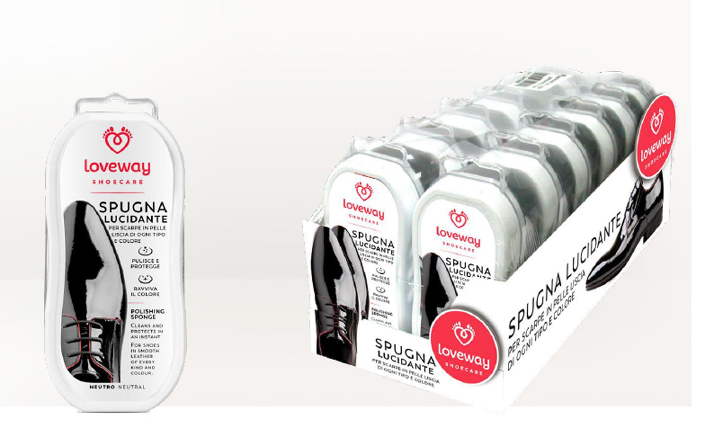 Spugna autolucidante per pelli lisce e stampate colore neutro