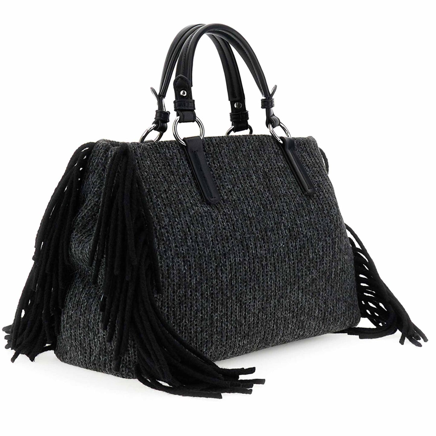 Borsa con manici CafèNoir NO0924 frangie nera