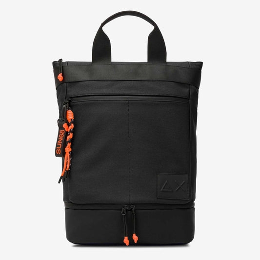 Borsa SUN68 Zaino porta laptop in nylon nero Z45160_11