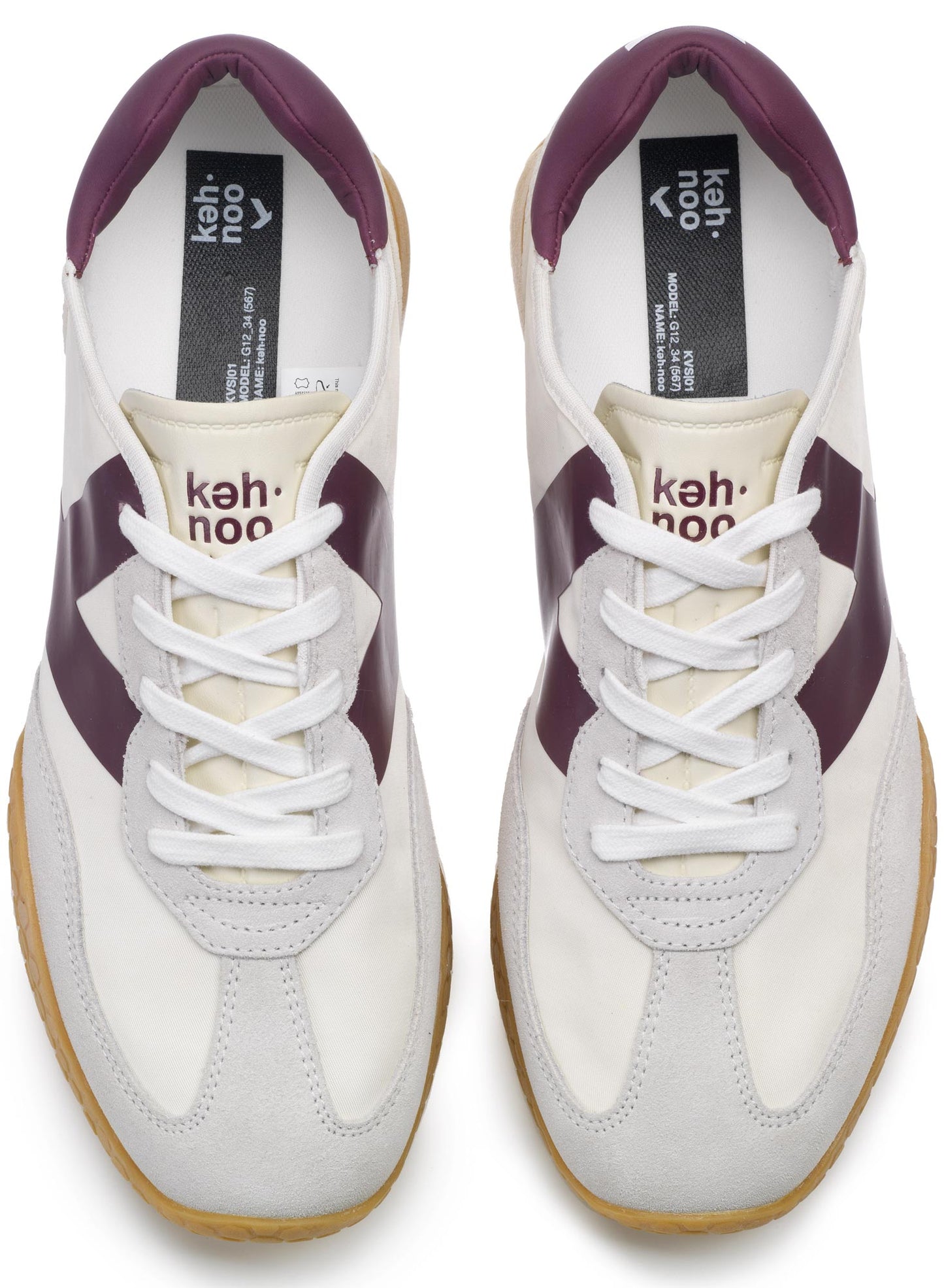 Sneakers Keh-Noo 9753 scarpe uomo bianco/bordeaux