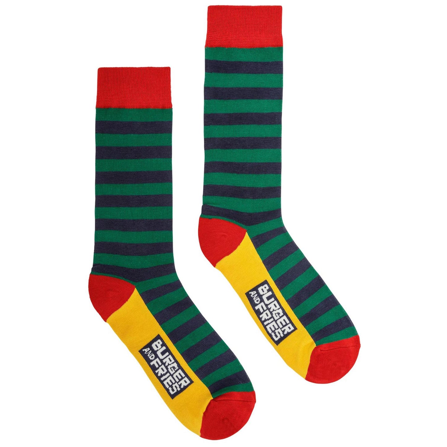 Calze Stripes Socks BF1202 Socks Burger and Fries verde/blu