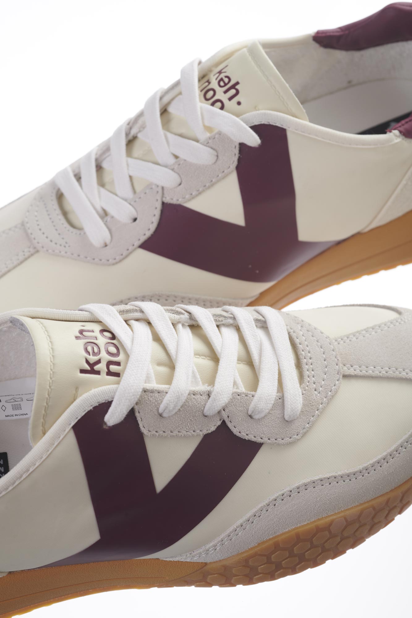 Sneakers Keh-Noo 9753 scarpe uomo bianco/bordeaux