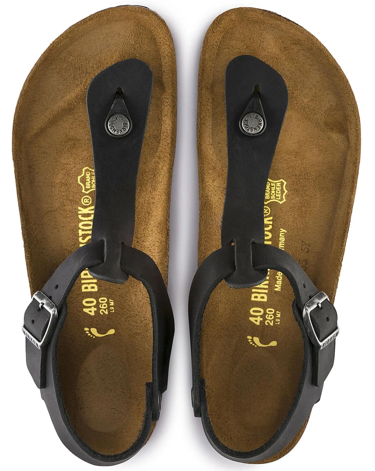 Sandali infradito Kairo Birkenstock 147111 in pelle nero (35-40)