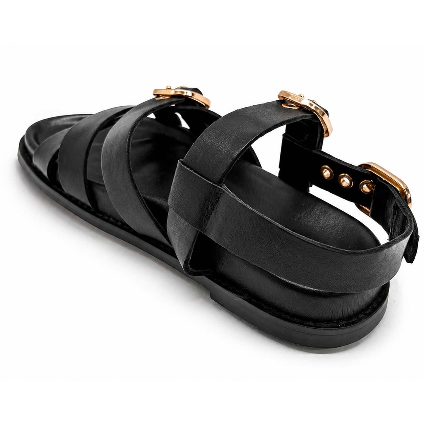 Sandali INUOVO D51006 Donna con Fibbe alla Schiava | Pelle Nero