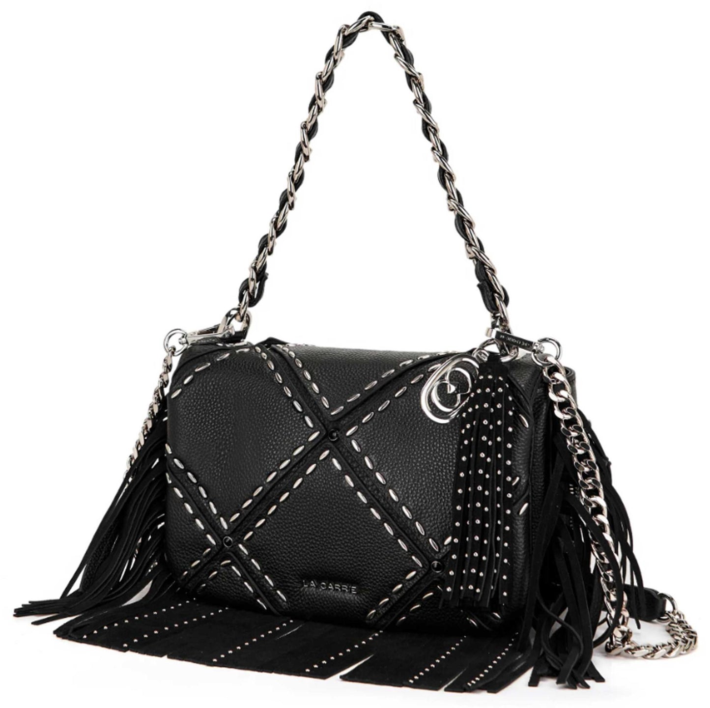 Borsa a spalla Isabel Rock La Carrie 162P-BZ-341 donna Nera