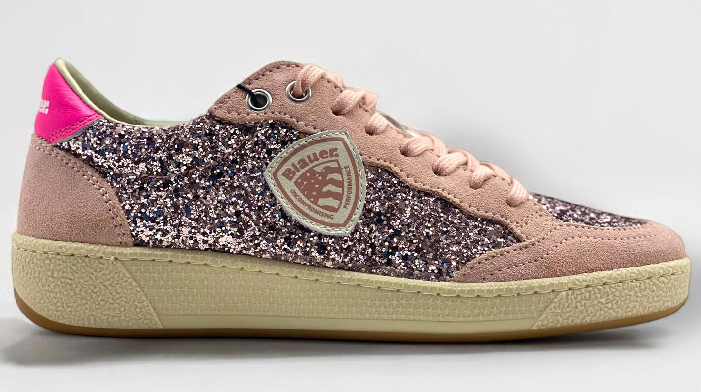 Sneaker Blauer OLYMPIA scarpe donna glitter rosa