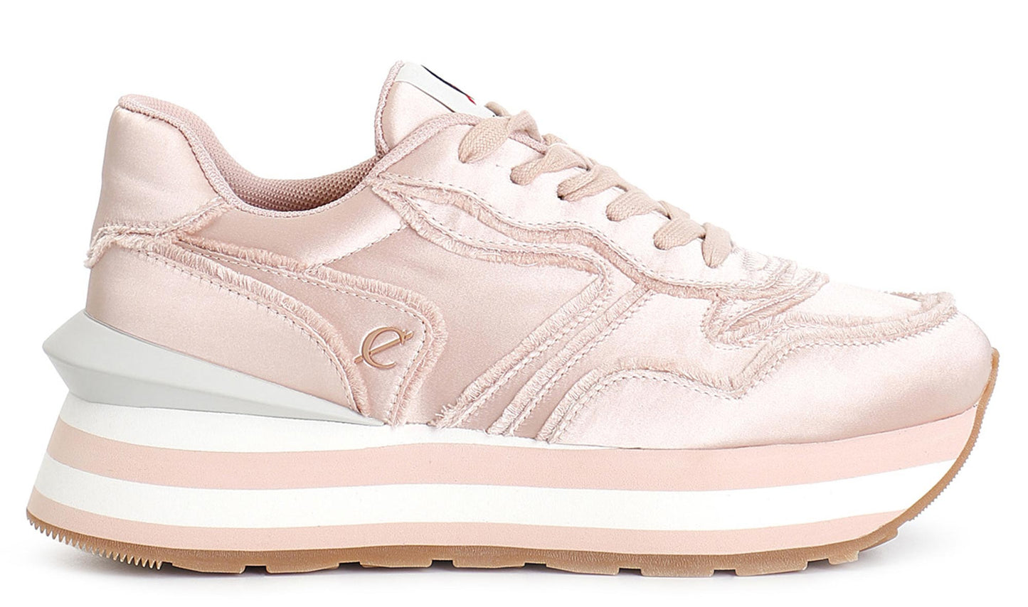 Sneaker CafèNoir DL9000 tessuto cipria metallizzato