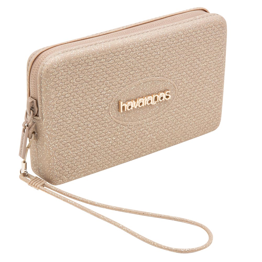 Borsa donna Mini bag plus Havaianas in silicone oro glitter