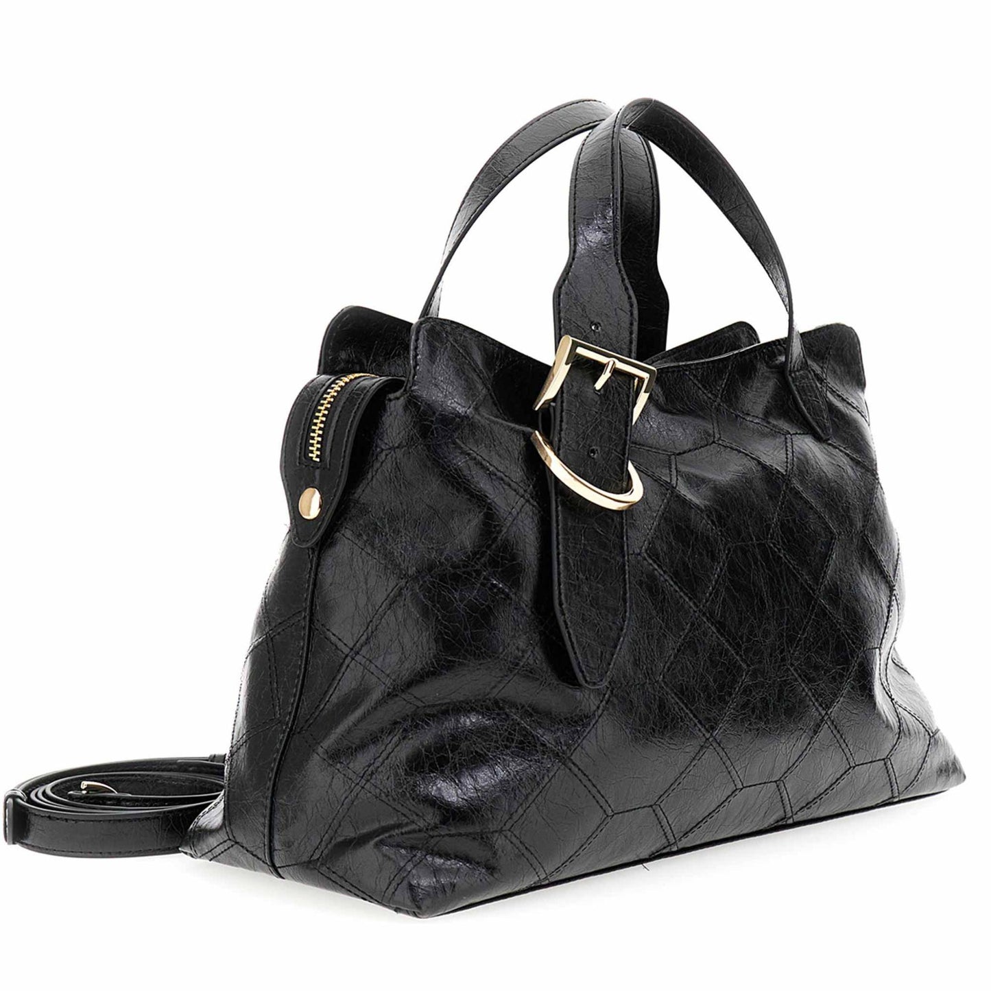Borsa a mano CafèNoir WB0906 metallizzata nera