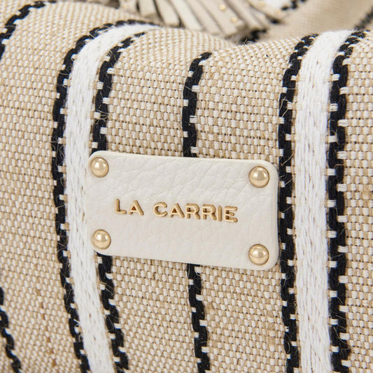 Shopper Canvas bicolor La Carrie 161M-TX-302-CAS borsa avorio