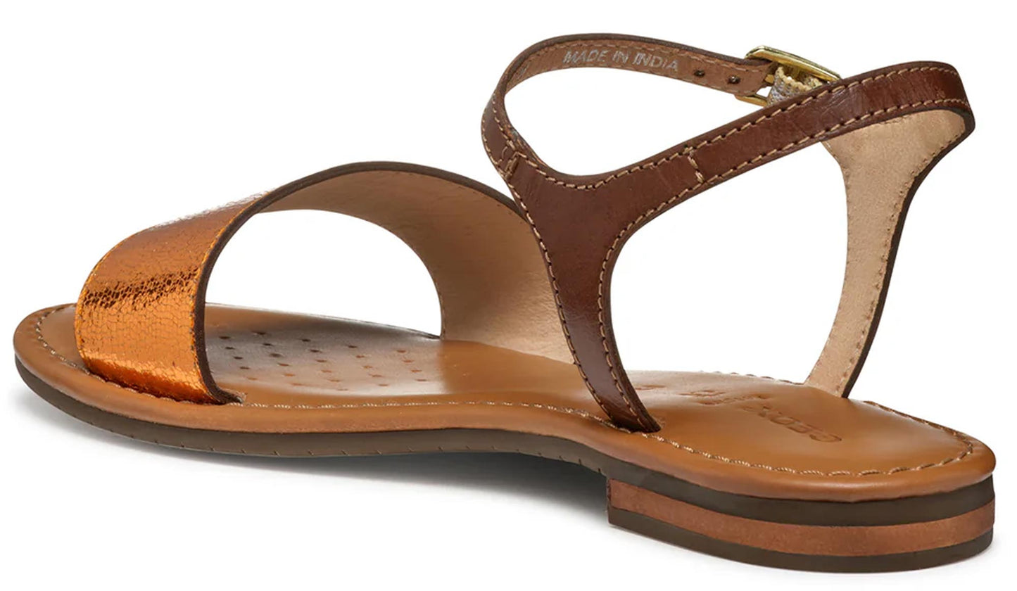 Sandali GEOX "Sozy" D55LXJ pelle laminato arancio