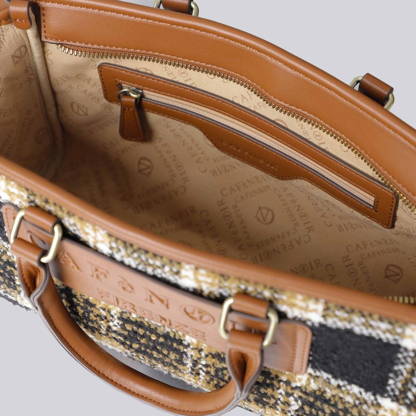 Minibag CafèNoir NQ0926 in tessuto tartan