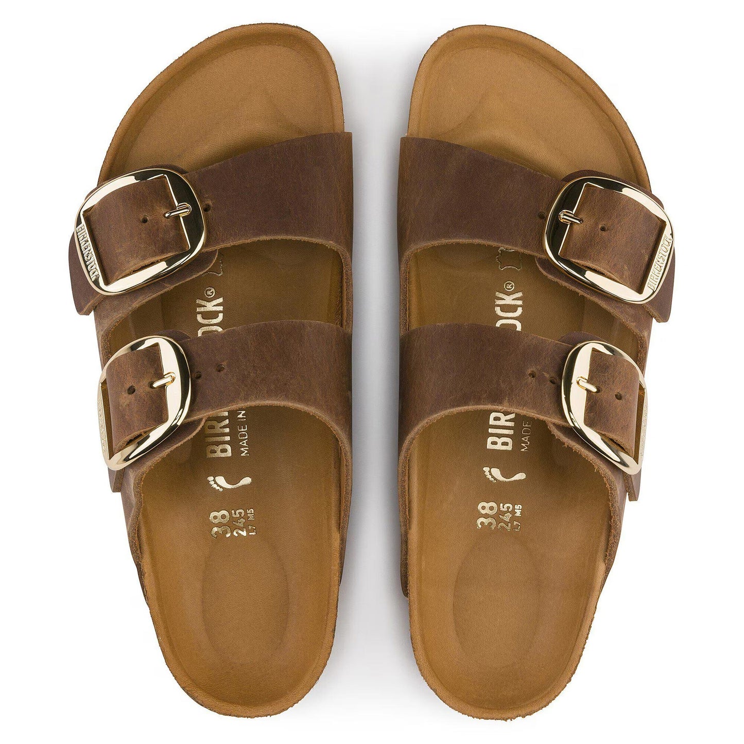 Sandali Arizona Big Buckle Birkenstock in pelle marrone 1011073