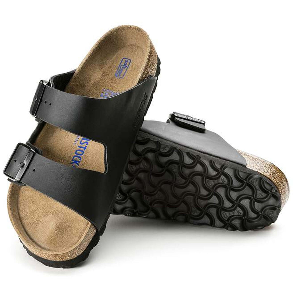 Sandali Arizona Soft Unisex Birkenstock nero plantare morbido | Calzata Stretta 0551253 (35-41)