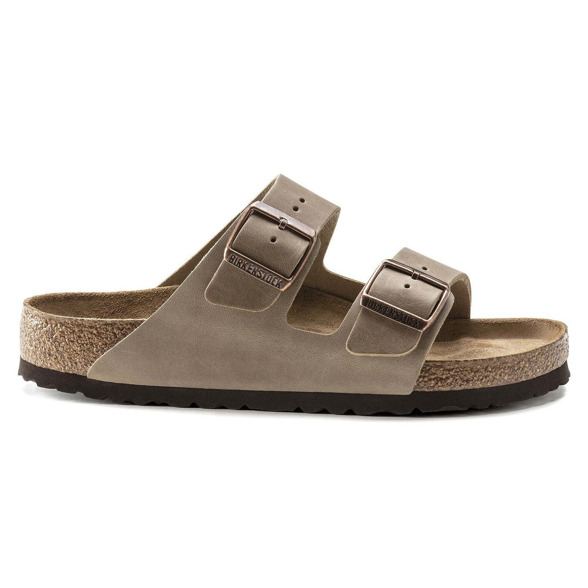 Sandali Arizona Soft Birkenstock Unisex pelle Tabacco, Calzata Stretta 0552813