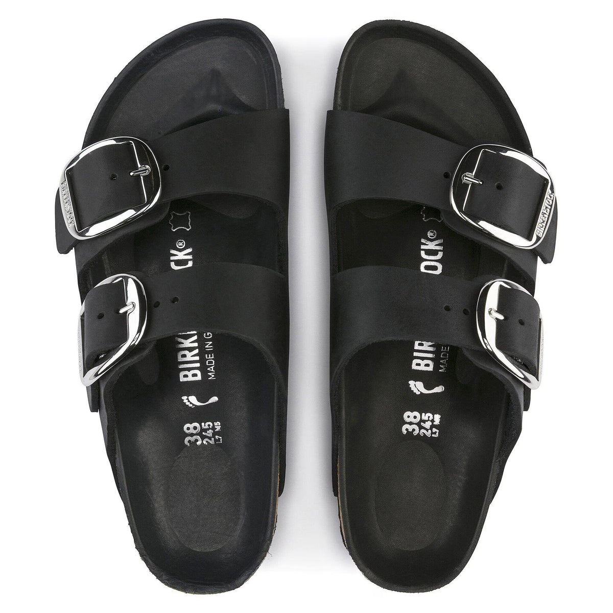 Sandali Arizona Big Buckle Birkenstock in pelle nera 1011075
