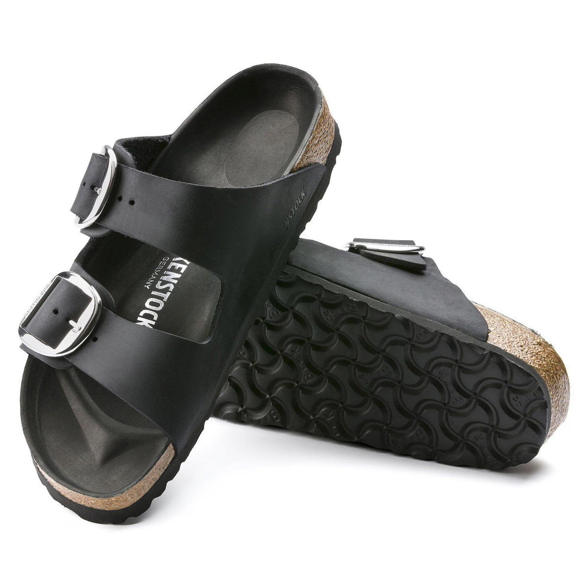 Sandali Arizona Big Buckle Birkenstock Donna pelle nero, Calzata Stretta 1011075
