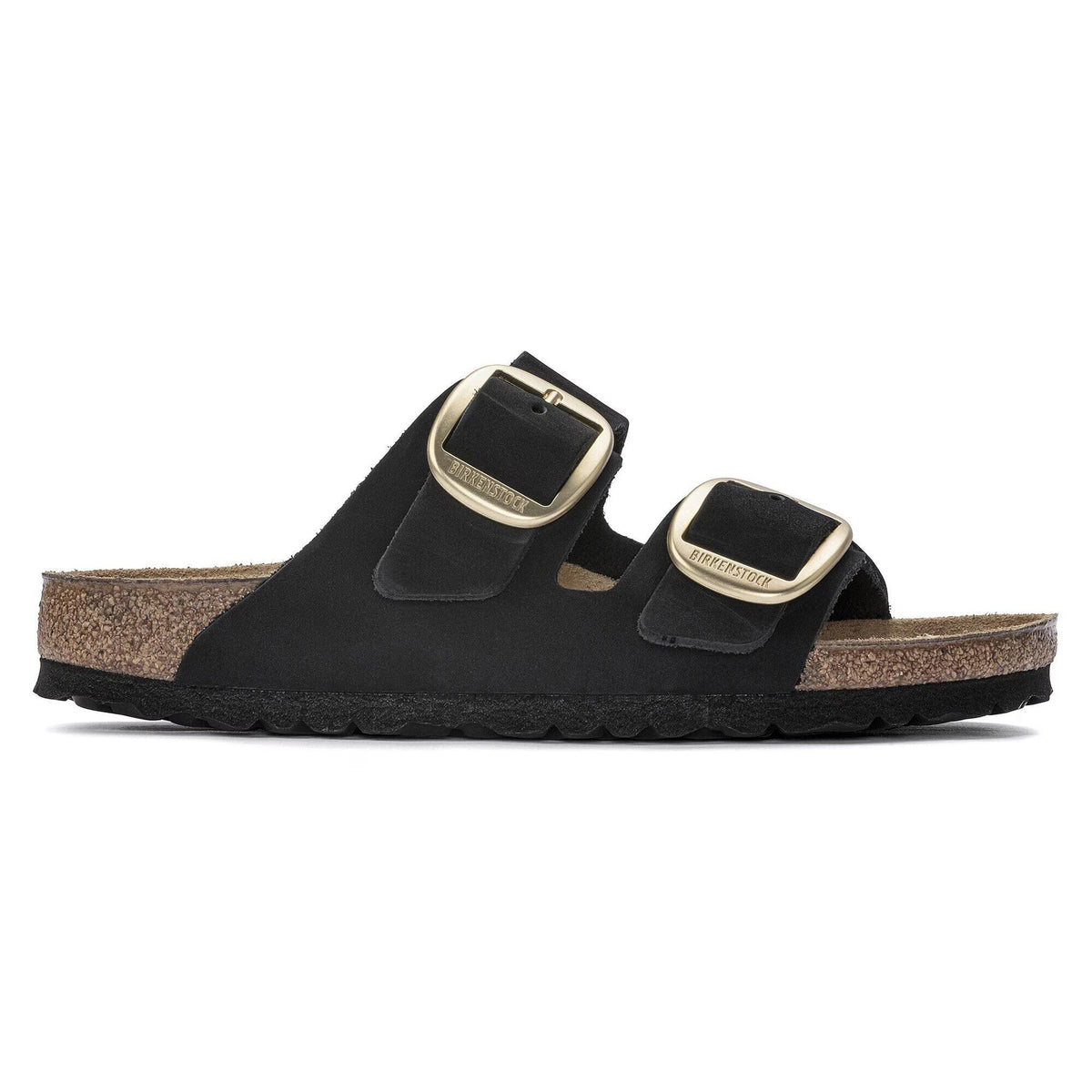 Sandali Arizona Big Buckle Birkenstock Donna in nubuck nero, Calzata Stretta 1023290