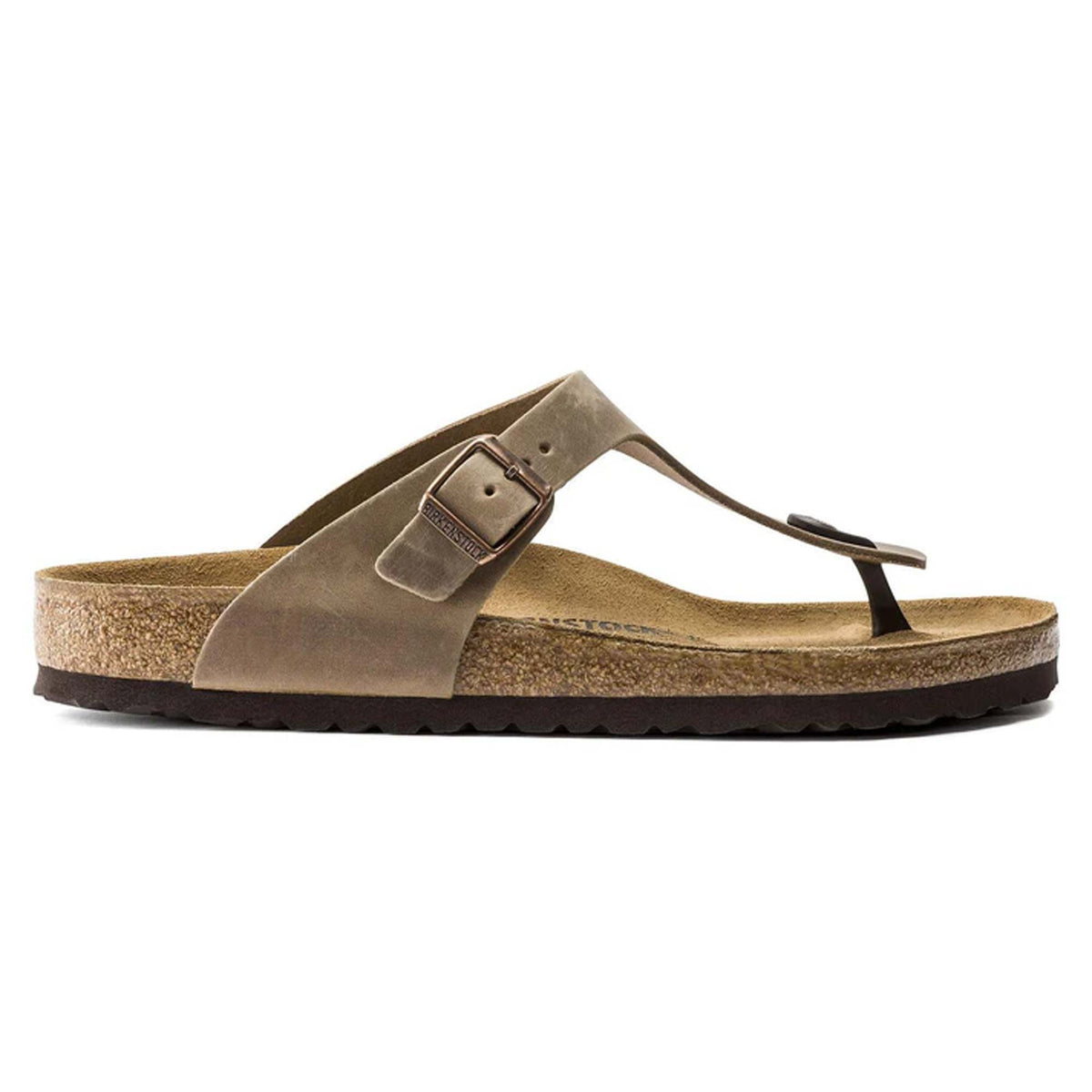 Sandali Birkenstock Gizeh Infradito in pelle oleata tabacco Unisex, Calzata Normale 943811