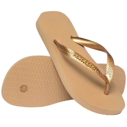 Havaianas Top Logo Metallic Beige/Oro | Sandali Infradito Donna 4127244.0570