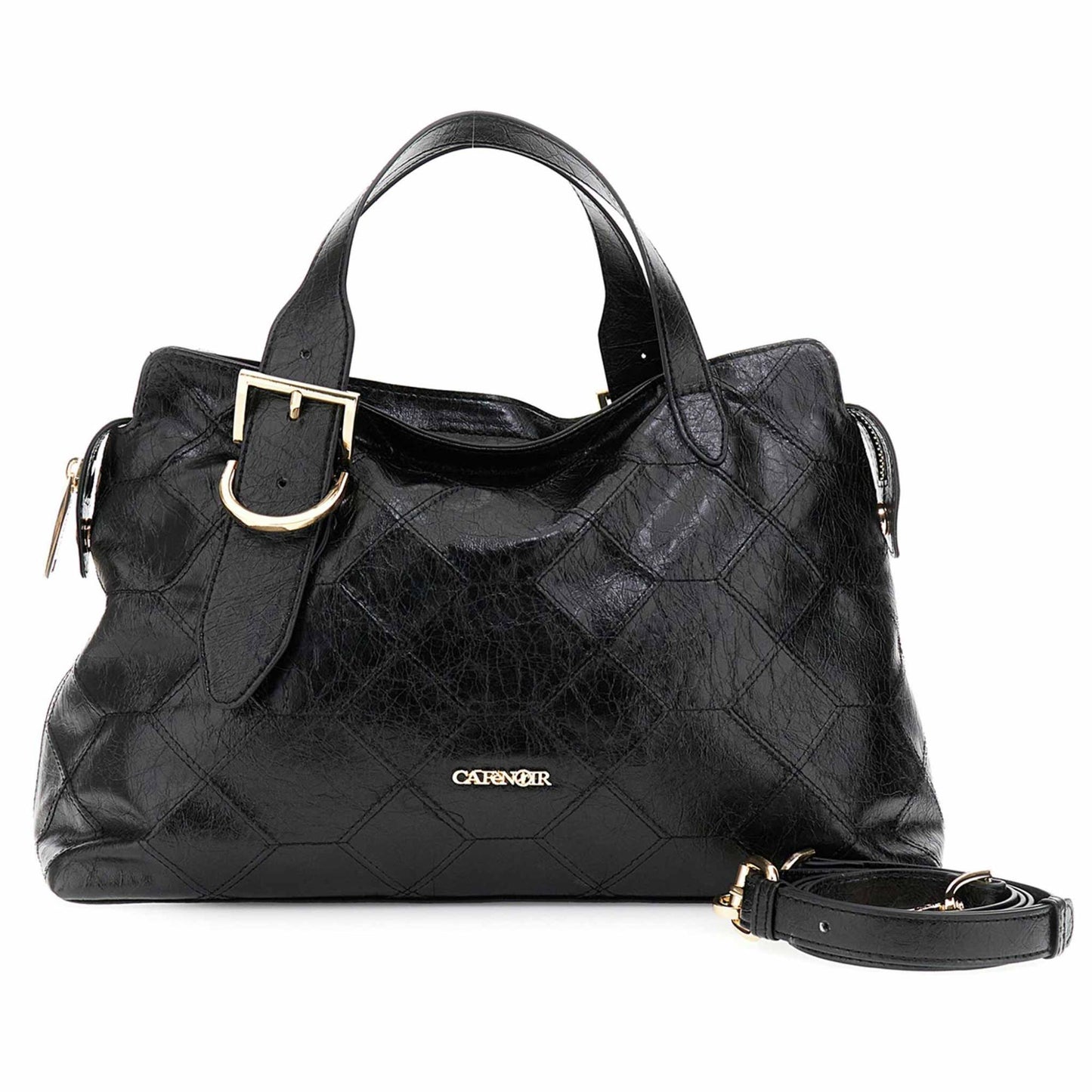 Borsa a mano CafèNoir WB0906 metallizzata nera