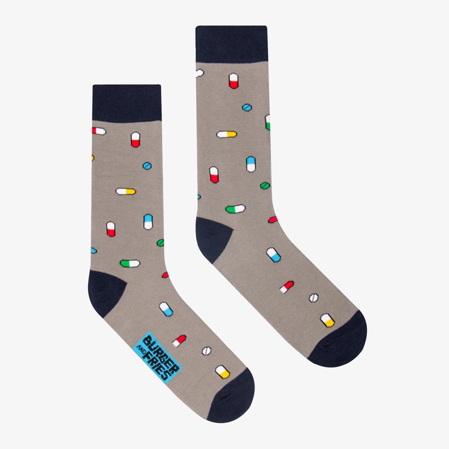 Calze Funny Socks BF1011 "Pills on Pills" Socks Burger and Fries