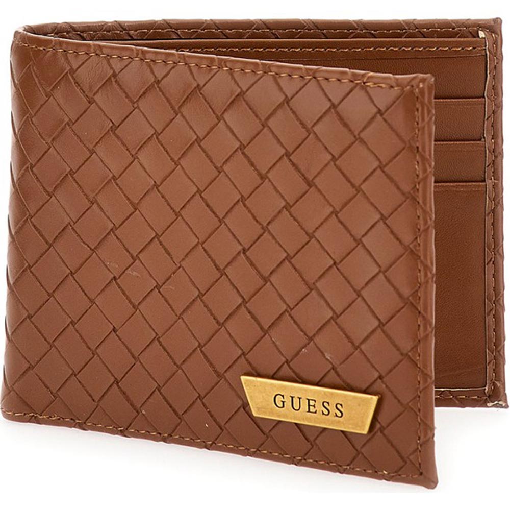 Portafoglio Guess "Calabria" Flat Billfold in pelle marrone