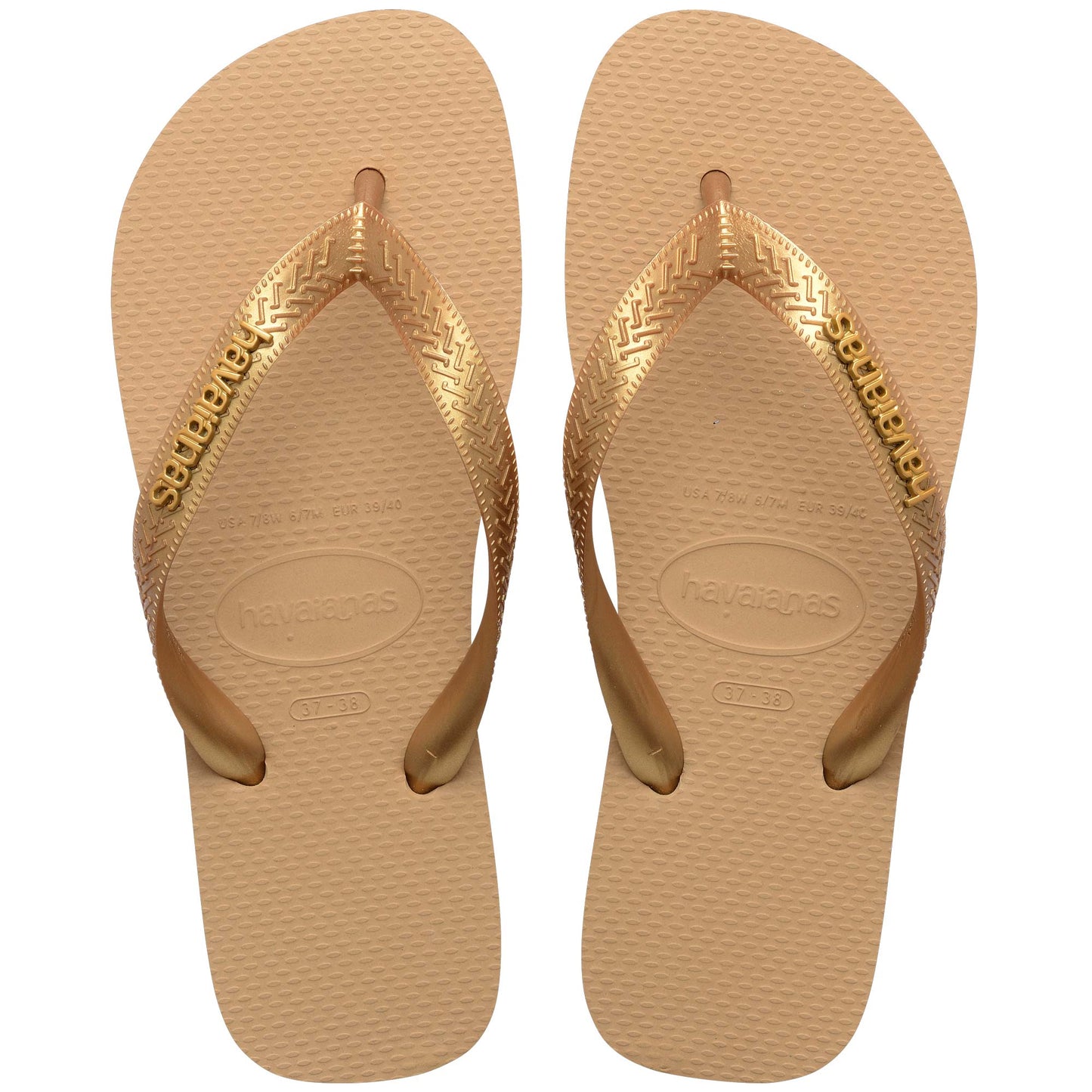 Havaianas Top Logo Metallic Beige/Oro | Sandali Infradito Donna 4127244.0570