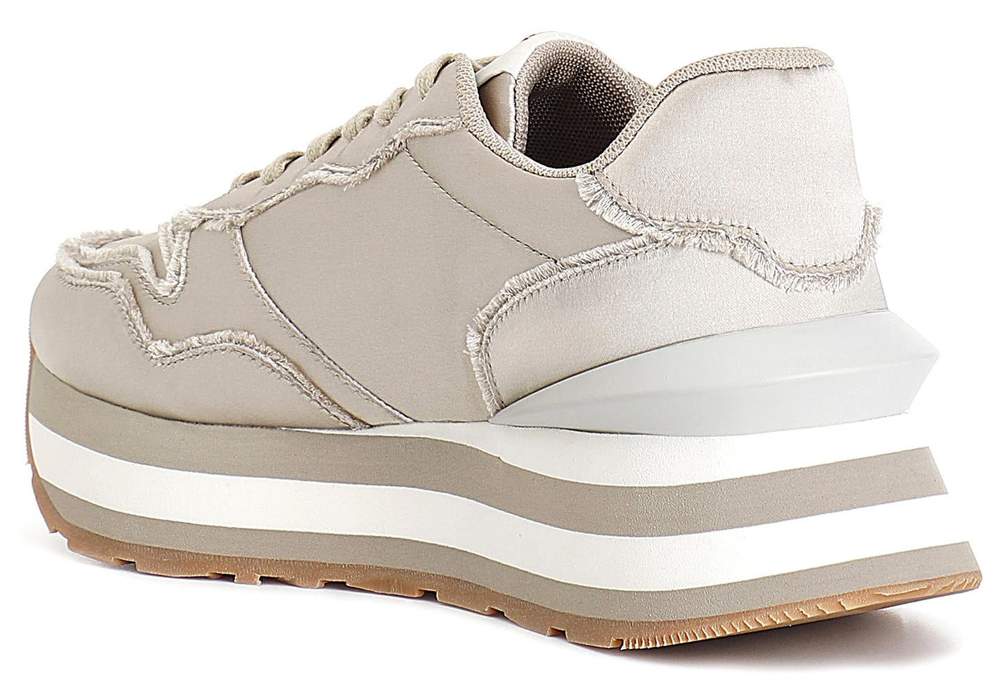 Sneaker CafèNoir DL9000 tessuto sfrangiato champagne