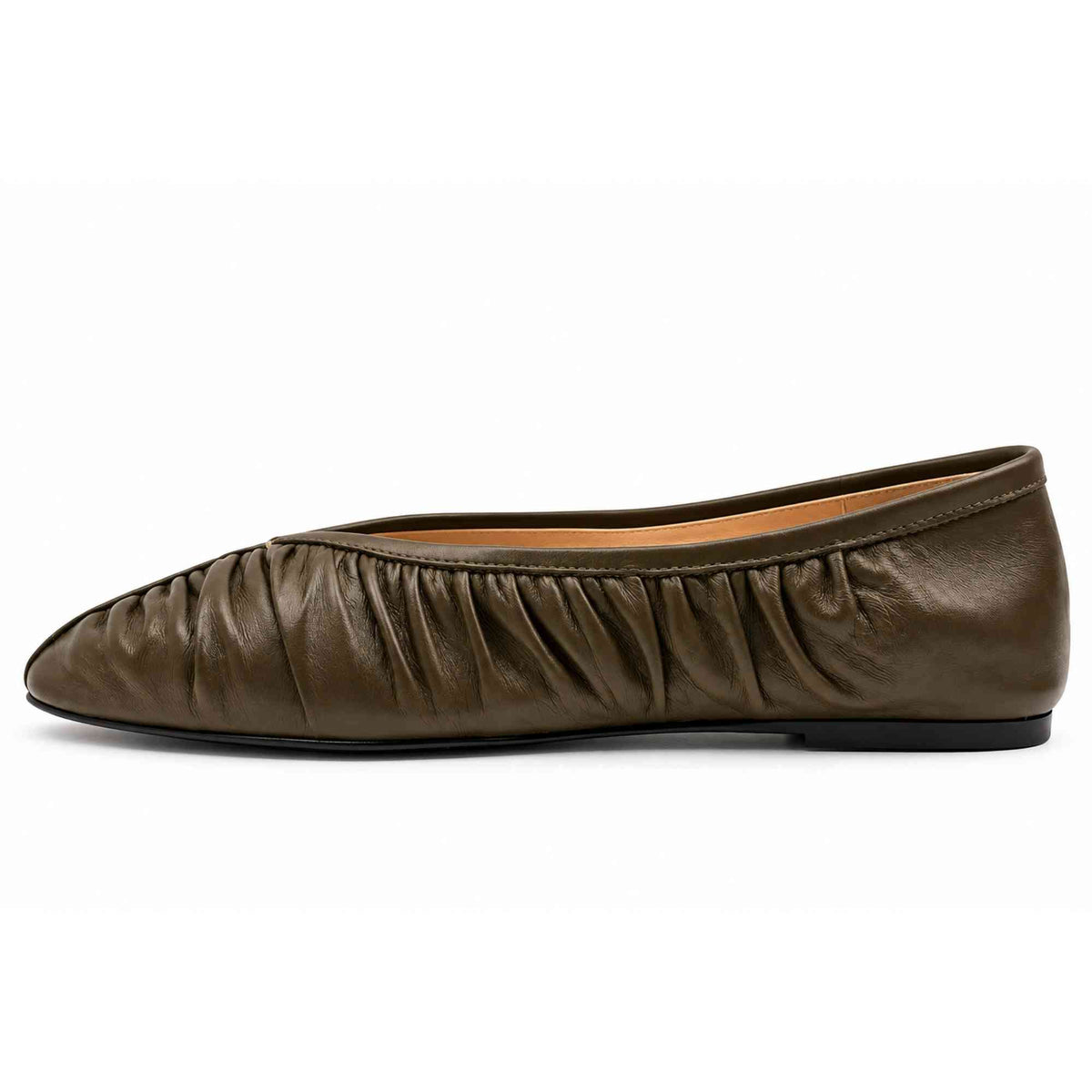 INUOVO HE1945 ballerina donna khaki in pelle nappa