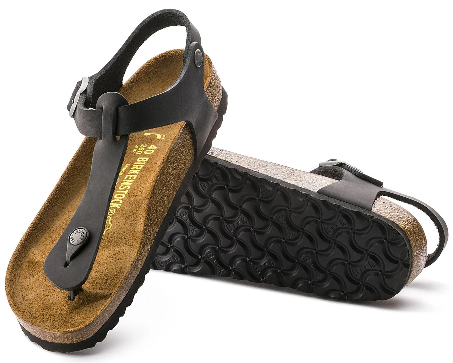Sandali infradito Kairo Birkenstock 147111 in pelle nero (35-40)
