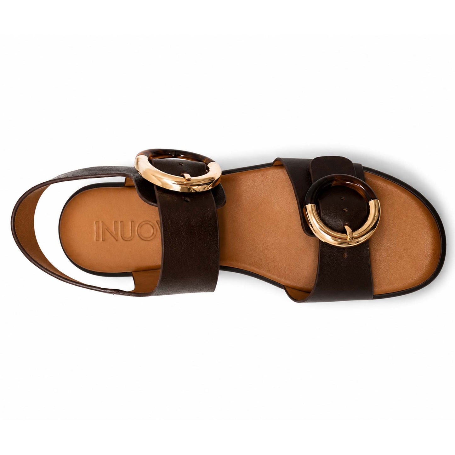 Sandali INUOVO Donna Zeppa A99025 | Pelle Marrone