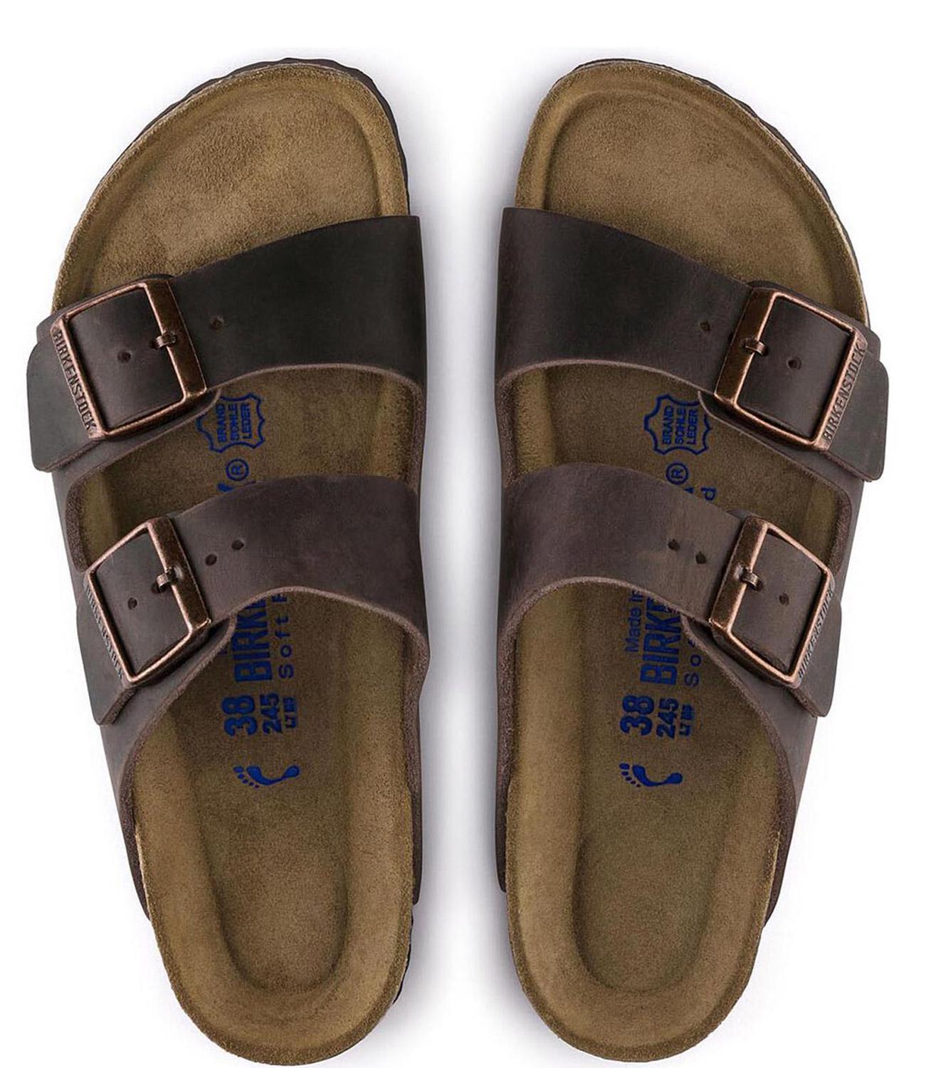 Sandali Arizona Soft Birkenstock 0452763 in pelle marrone habana (41-46)