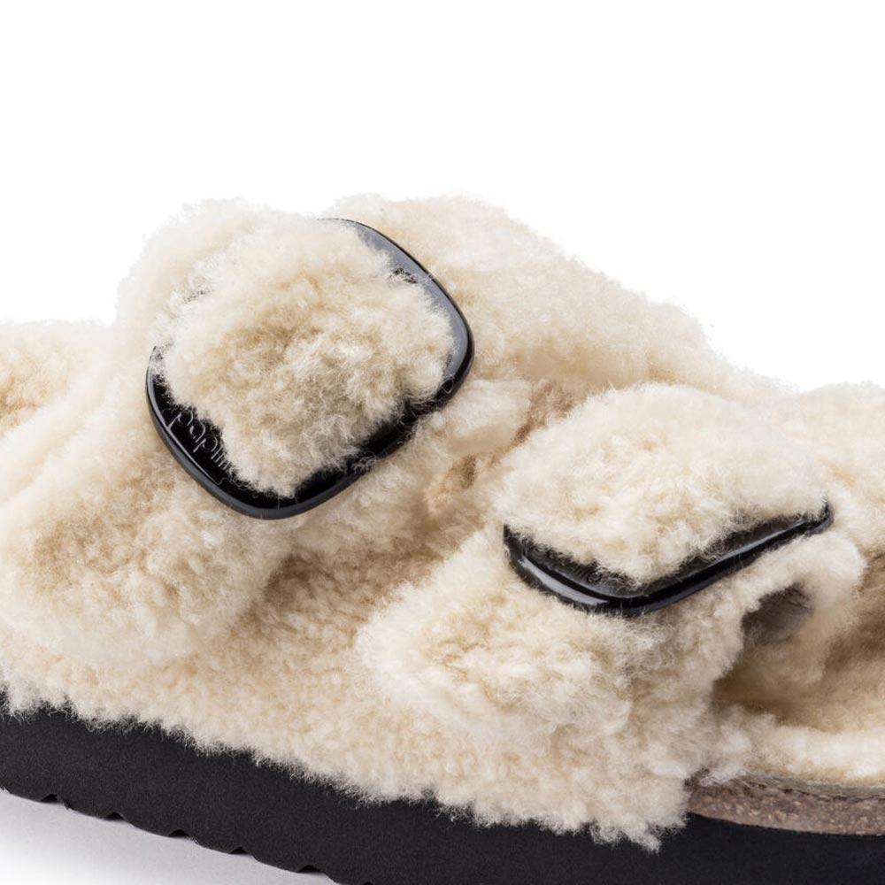 Sandali Arizona Plateau Big Buckle Teddy Beige Papillio by Birkenstock 1017642