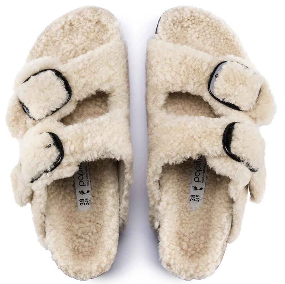 Sandali Arizona Plateau Big Buckle Teddy Beige Papillio by Birkenstock 1017642