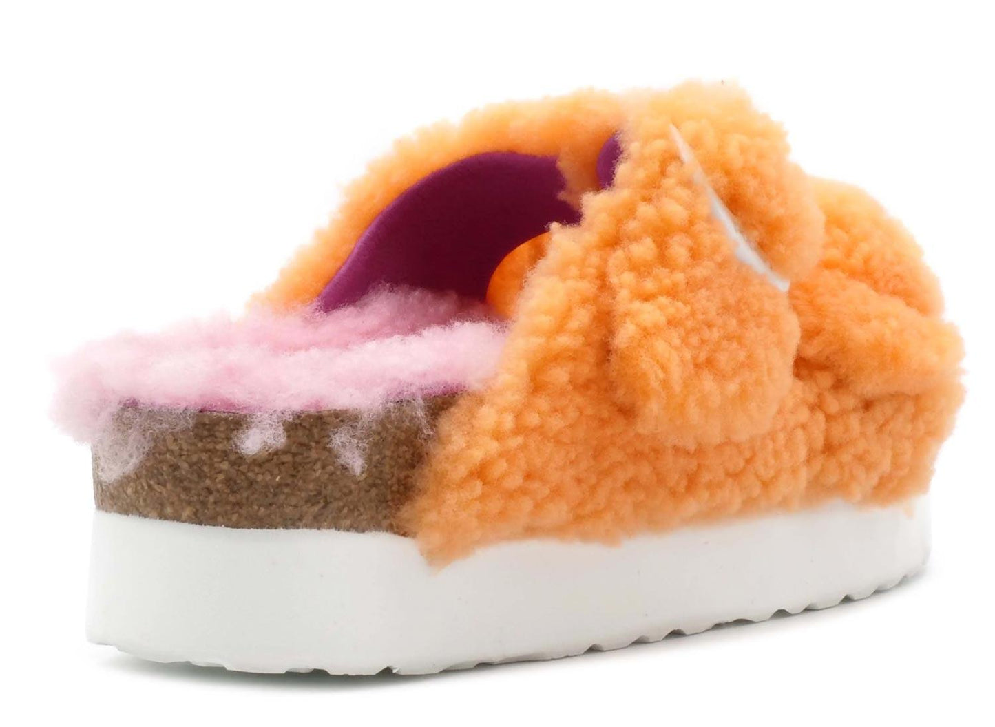Sandali Arizona Plateau Big Buckle Teddy papaya/rosa Papillio by Birkenstock 1025276