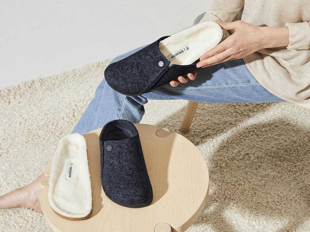 Sabot Zermat Birkenstock 1017539 pantofole Blu feltro Lana (35-41)