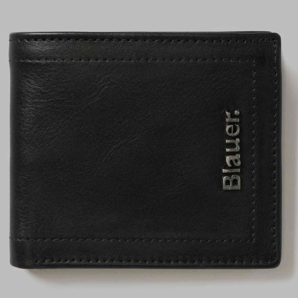 Portafoglio Blauer TRIF01 uomo in pelle nera linea Navajo – fotografia 1 di 3