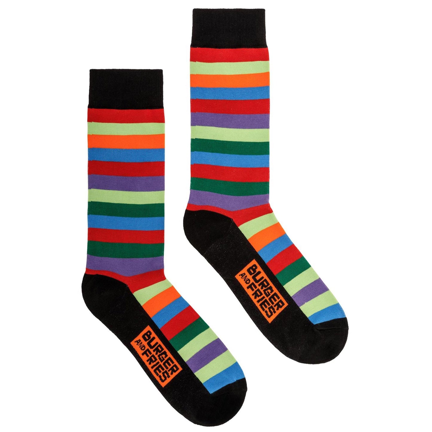 Calze Stripes Socks BF1202 Socks Burger and Fries nero/rosso
