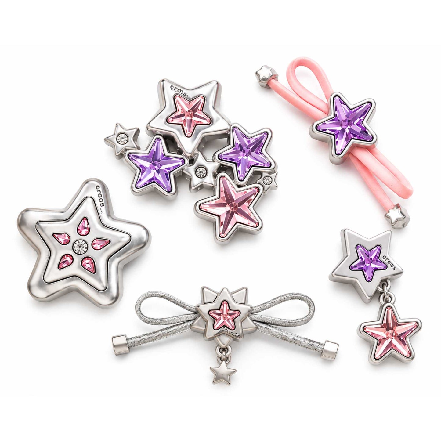 Jibbitz™ Charms per Sabot Unisex stars and bows 5pz
