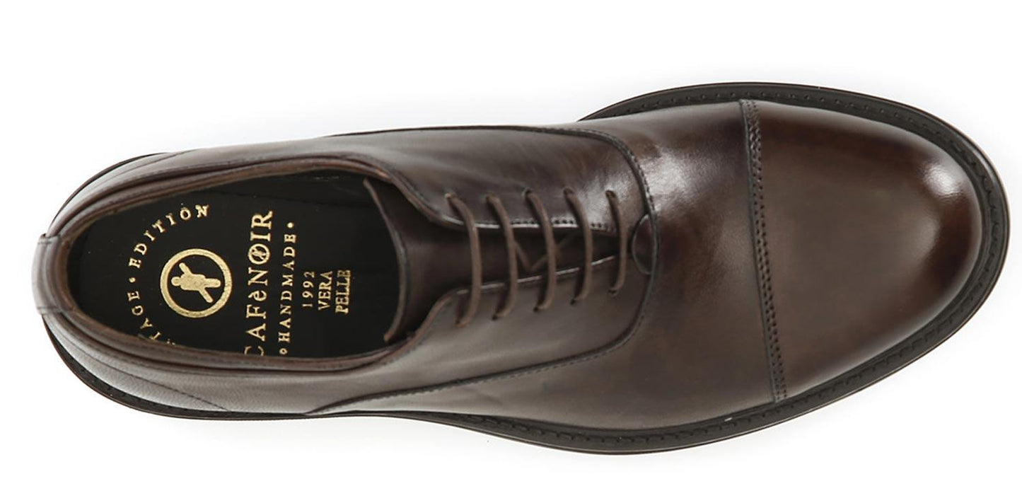 Francesina CafèNoir RF2002 scarpe stringate uomo in pelle marrone