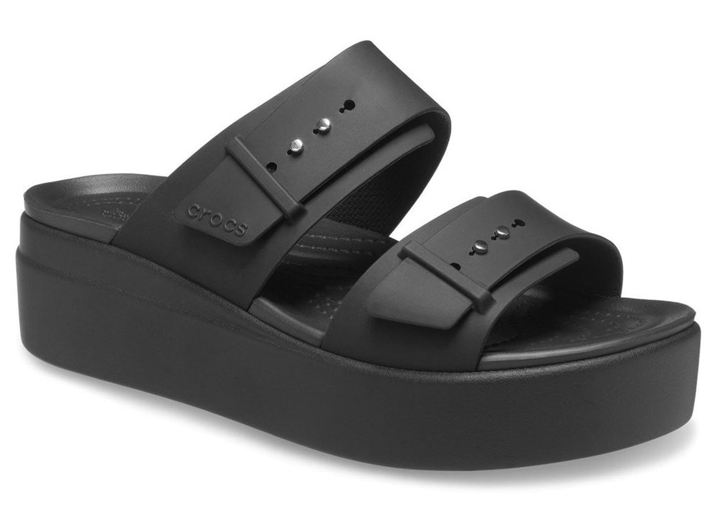 Sandali Crocs Brooklyn Buckle Low Wedge 207431-001 nero