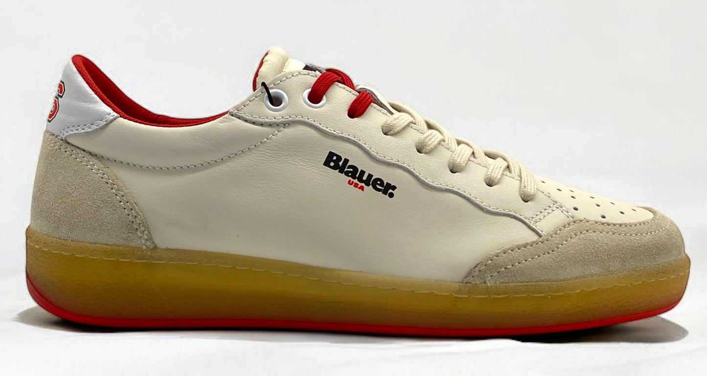 Sneaker Blauer "MURRAY" scarpe uomo bianco rosso