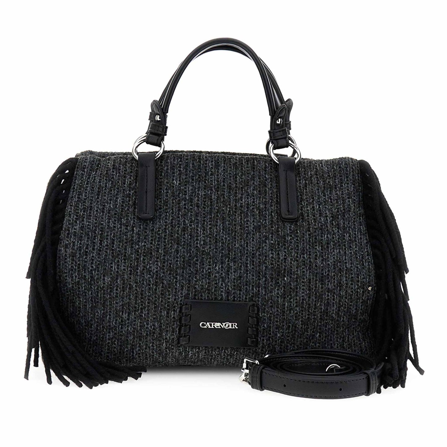 Borsa con manici CafèNoir NO0924 frangie nera