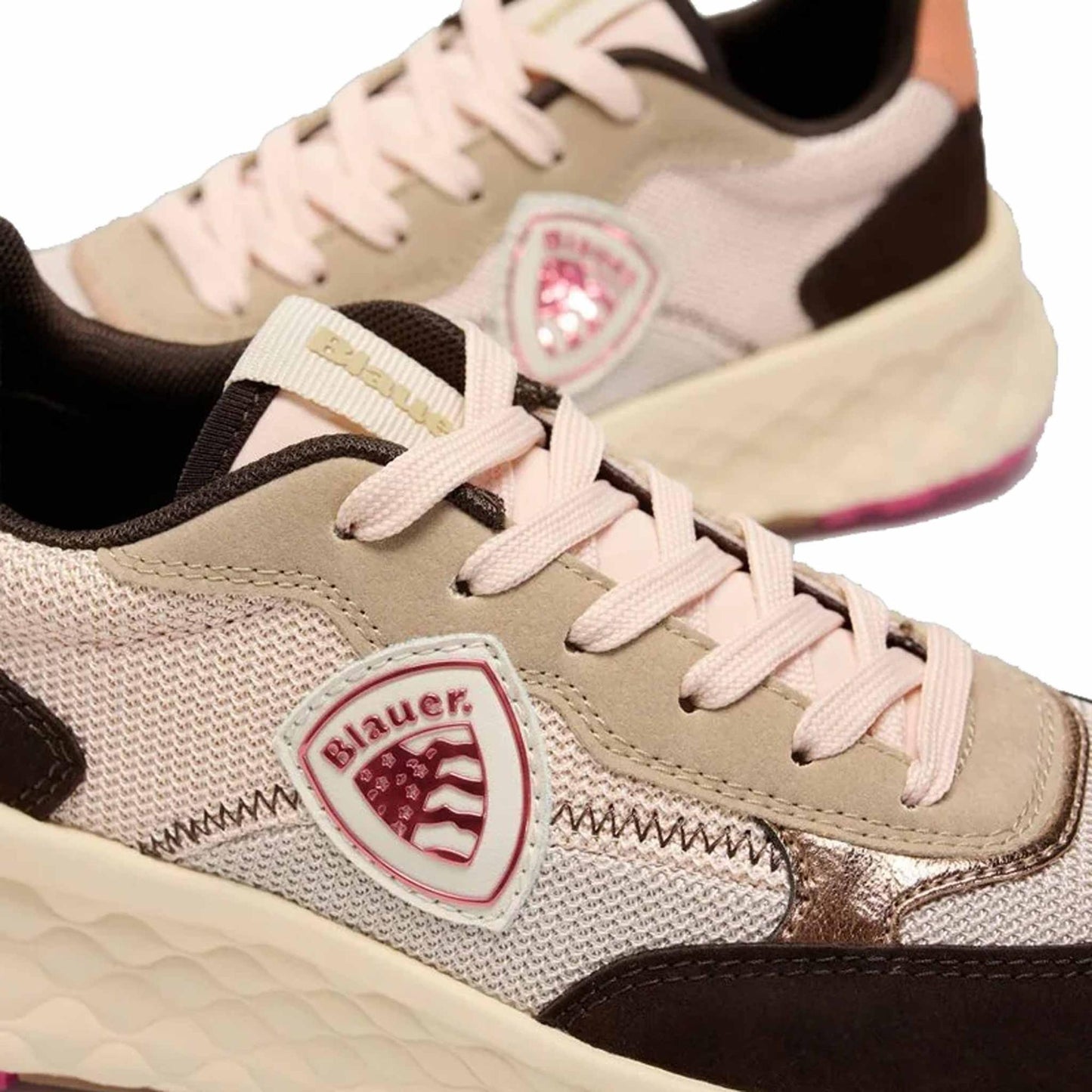 Sneaker Blauer LYNN01 donna marrone/fuxia