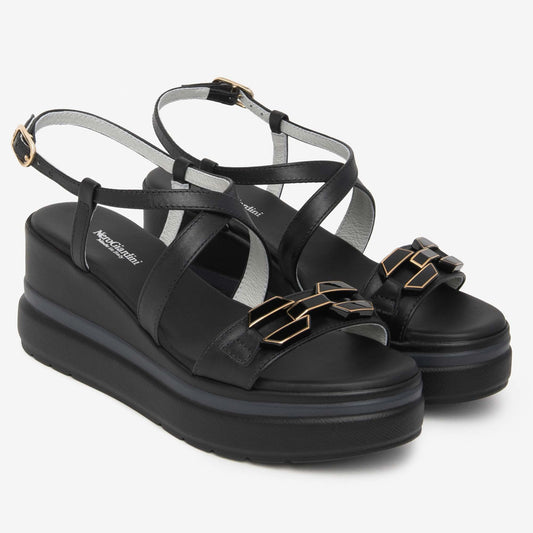 Sandali Zeppa NeroGiardini E615953-100 E615953 5953