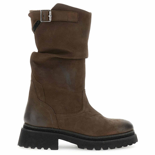 Stivali CafèNoir FD7007 in nubuck marrone